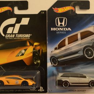Hot Wheels 2 Cars Bundle Lamborghini Gallardo LP 570-4 Superleggera Gran Turismo Series & HW Honda Odyssey Honda Series 1:64 Scale Collectible Die Cast Model Car