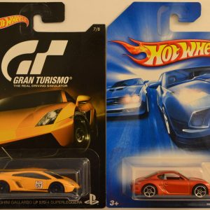 Hot Wheels 2 Cars Bundle Lamborghini Gallardo LP 570-4 Superleggera Gran Turismo Series & Porsche Cayman S HW 2007 First Edition Series 1:64 Scale Collectible Die Cast Model Car
