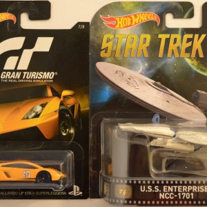 Hot Wheels 2 Cars Bundle Lamborghini Gallardo LP 570-4 Superleggera Gran Turismo Series & HW U.S.S. Enterprise NCC-1701 Star Trek Series 1:64 Scale Collectible Die Cast Model Car