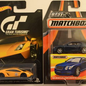 Hot Wheels 2 Cars Bundle Lamborghini Gallardo LP 570-4 Superleggera Gran Turismo Series & MBX ’06 Bentley Continental GTE Best of Matchbox Series 1:64 Scale Collectible Die Cast Model Car