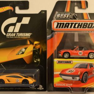 Hot Wheels 2 Cars Bundle Lamborghini Gallardo LP 570-4 Superleggera Gran Turismo Series & MBX Porsche 914/6 Best of Matchbox Series 1:64 Scale Collectible Die Cast Model Car