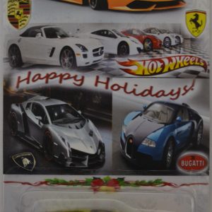 Lamborghini Huracan LP 610-4 #03 Custom-Made Hot Wheels with Whitewall Real Rider Rubber Wheels Limited Edition Holiday Exotic Cars 2015 Series 1:64 Scale Collectible Die Cast Model Car.