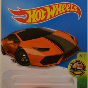 Hot Wheels Lamborghini Huracan LP610-4 Orange Custom-Made with Real Rider Rubber Wheels HW Exotic Series 1:64 Scale Collectible Die Cast Model Car