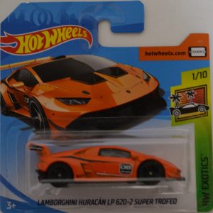 Orange Lamborghini Huracan LP 620-2 Super Trofeo Hot Wheels HW ‘Exotics’ International Short Card Series 1:64 Scale Collectible Die Cast Model Car #1/10