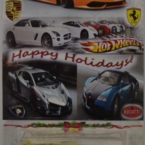 Lamborghini Sesto Elemento #12 Custom-Made Hot Wheels with Real Rider Rubber Wheels Limited Edition Holiday Exotic Cars 2015 Series 1:64 Scale Collectible Die Cast Model Car.