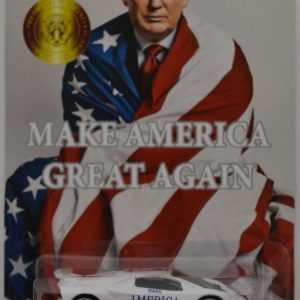 Lamborghini Sesto Elemento White Custom-Made Hot Wheels with Whitewall Real Rider Rubber Wheels Limited Edition Make America Great Again Series 1:64 Scale Collectible Die Cast Model Car.