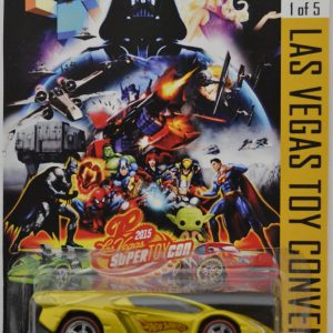 Compatible Lamborghini Veneno Gold Custom-Made Hot Wheels with Redline Real Rider Rubber Wheels Limited Edition Las Vegas Super Toy Convention Series 1:64 Scale Collectible Die Cast Model Car.