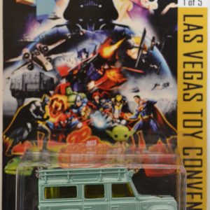 Hot Wheels Compatible Land Rover Defender 110-1997 Light-Blue Custom-Made Exclusive Car Edition ‘Las Vegas Toy Convention’ Series 1:64 Scale Collectible Die Cast Model Car