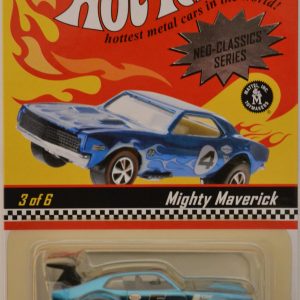 HWCA Mighty Maverick Ice Blue #3 of 6 Hot Wheels Redline Tires HW Neo-Classics Series 4 1:64 Scale Collectible Die Cast Model Car. Only 11000 Made Worldwide!!!