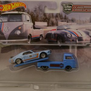 Mustang Boss 302 & VW Transporter T1 Pickup Custom-Made Hot Wheels w/ Real Rider Team Transport 1:64