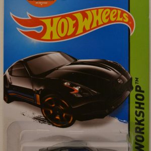 HWCA Nissan 370Z Black Custom-Made Hot Wheels with Real Rider Rubber Wheels HW Workshop Series 1:64 Scale Collectible Die Cast Model Car