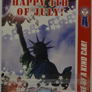 Hot Wheels Nissan 370 Z Light Blue Custom-Made with Real Rider Rubber Wheels Limited Edition Happy 4th of July! Series 1:64 Scale Collectible Die Cast Model Car