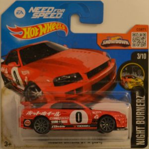 Hot Wheels Nissan Skyline GT-R (R34) Red 3/10 HW Night Burnerz Series 1:64 Scale Collectible Die Cast Model Car