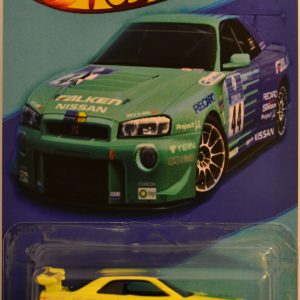 Hot Wheels Compatible Nissan Skyline GT-R R34 Yellow Custom-Made Real Rider Rubber Wheels Falkcn Racing Edition Series 1:64 Scale Collectible Die Cast Model Car