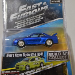 Blue Nissan Skyline GT-R R34 Fast & Furious Series 1:64 Scale Collectable Die Cast Model Car