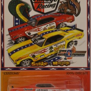 Plymouth Duster Funny Car Mongoose Custom-Made Hot Wheels with Real Rider Rubber Wheels Snake & Mongoose Series 1:64 Scale Collectible Die Cast Model Car