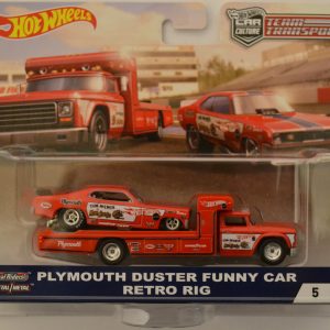 Plymouth Duster Funny Car Mongoose & Retro Rig Red #5 Hot Wheels Team Transport Series 1:64 Scale