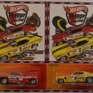 Plymouth Duster Funny Car Snake & Mongoose Custom-Made 2 Car Set Hot Wheels with Real Rider Rubber Wheels Snake & Mongoose Series 1:64 Scale Collectible Die Cast Model Car