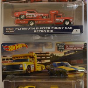 Snake & Mongoose Funny Cars & Retro Rig 2 Cars Hot Wheels HW Car Culture Team Transport 1:64 Scale
