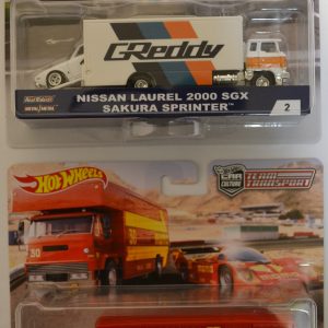 Porsche 962 & Fleet Flyer & Nissan Laurel 2000 SGX & Sakura Sprinter Hot Wheels Team Transport