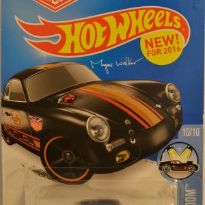 Hot Wheels Porshe 356A Outlaw Black #120 Custom-Made with Real Rider Rubber Wheels HW Showroom Series 1:64 Scale Collectible Die Cast Model Car