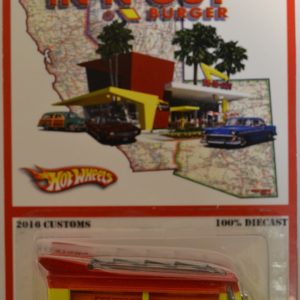 Smokin’ Grille Yellow-Red Custom-Made Hot with Redline Real Rider Rubber Wheels Limited Edition in-N-Out Burger Series 1:64 Scale Collectible Die Cast Model Car.