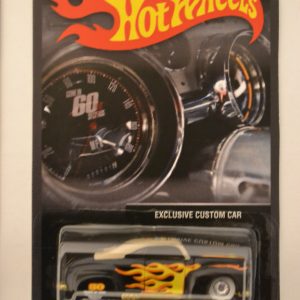 Tail Dragger Black w Flame Painted Custom-Made Hot Wheels with Whitewall Real Rider Rubber Wheels Limited Edition Exclusive Custom Car Series 1:64 Scale Collectible Die Cast Model Car
