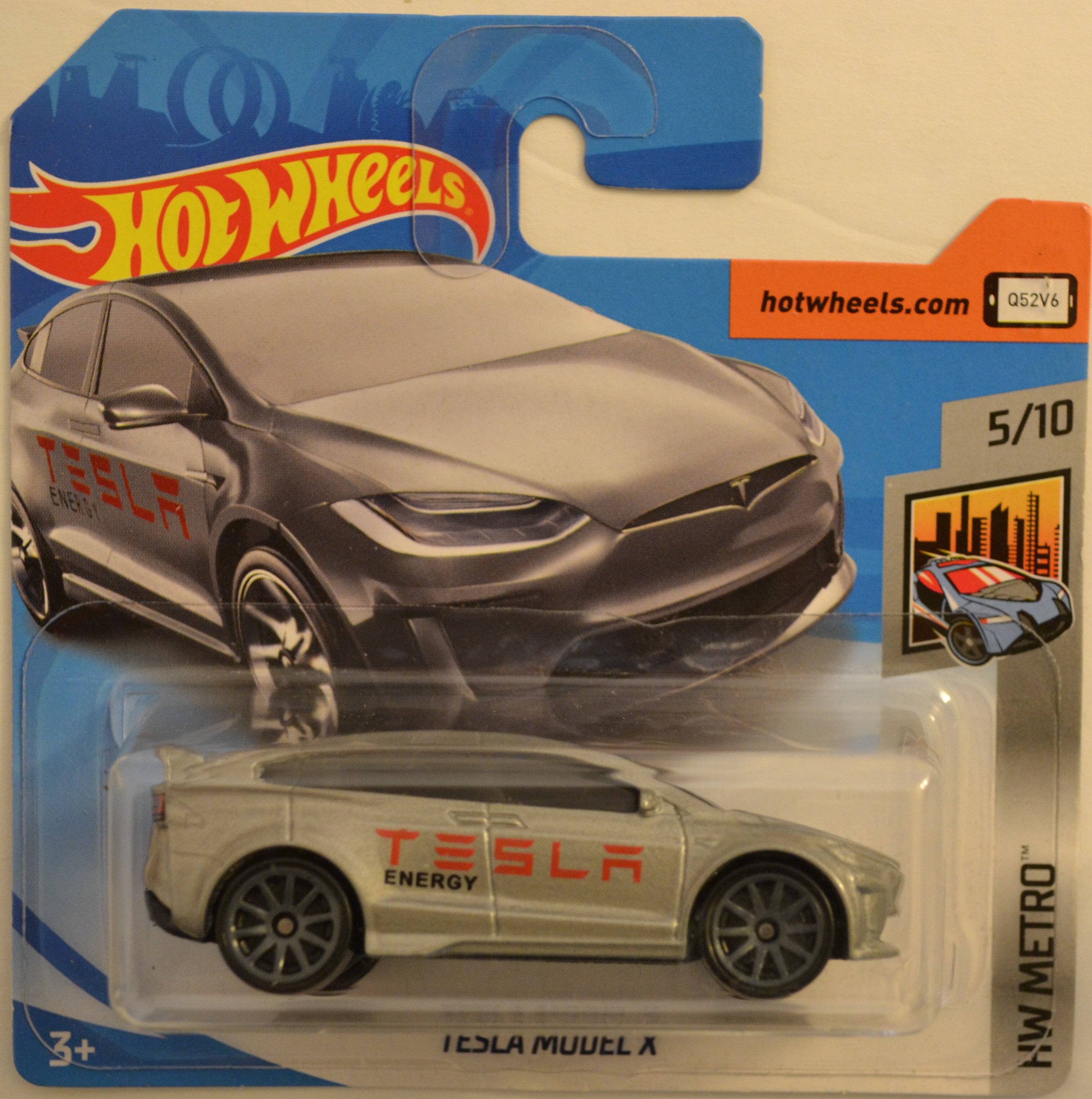 Hot Wheels Tesla Model X Gray 510 Hw Metro Series International Card 164 Scale Collectible Die