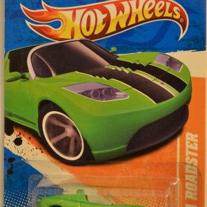 Hot Wheels Tesla Roadster Green #67 Custom-Made with Real Rider Rubber Wheels HW Track Stars Series 1:64 Scale Collectible Die Cast Model Car