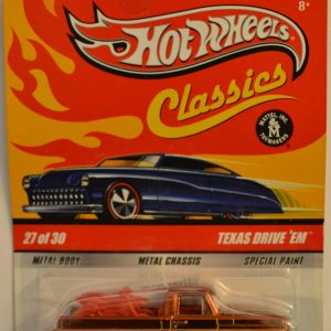 Hot Wheels Compatible Texas Drive ‘EM Red White 27 of 30 Special Paint HW Classics Series 5 1:64 Scale Collectible Die Cast Model Car