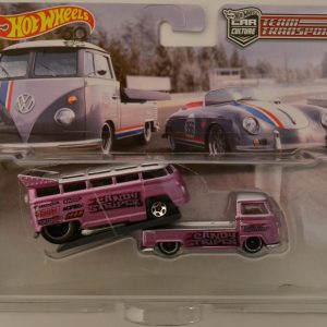 VW Drag Bus & VW Transporter T1 Pickup Custom-Made Hot Wheels w/ Real Rider Team Transport 1:64