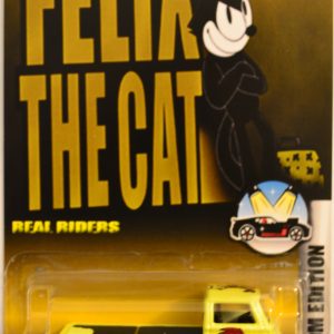 Hot Wheels Compatible Volkswagen T2 Pickup Yellow Custom-Made White Real Rider Rubber Wheels Felix The Cat Series 1:64 Scale Collectible Die Cast Model Car