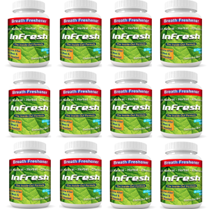 InFresh Bad Breath Chewable Tablets All Natural for Instant Inside-Out Freshness. 12-Pack Special