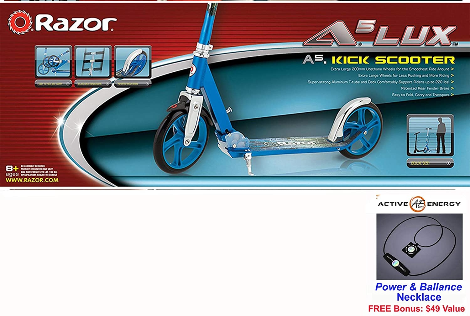 Razor A5 LUX Kick Scooter – Blue
