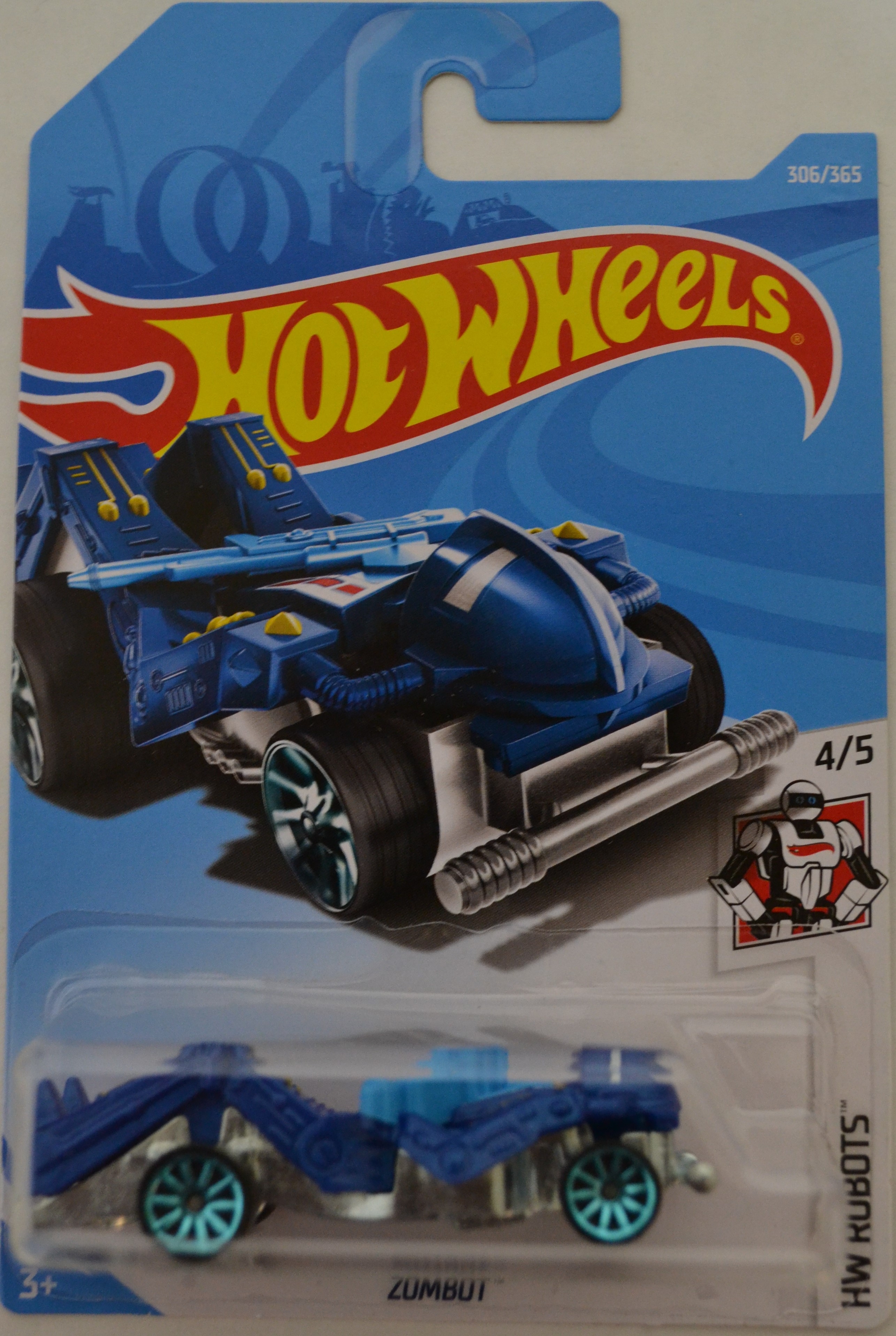 Blue Zombot Hot Wheels HW ‘Robots’ Series 1:64 Scale Collectible Die Cast Model Car #4/5